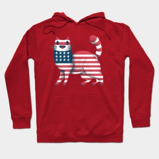 America Cat Flag Hoodie